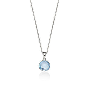 Sterling Silver blue topaz pendant & chain