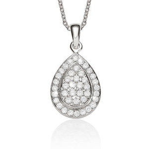 9ct white gold 0.36ct+ diamond cluster pendant #