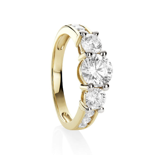 9ct gold claw set cubic zirconia ring
