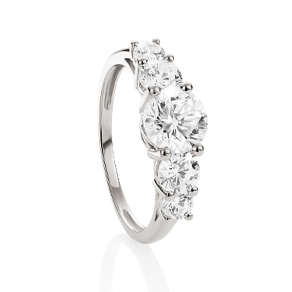 9ct white gold cubic zirconia ring