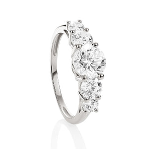 9ct white gold cubic zirconia ring