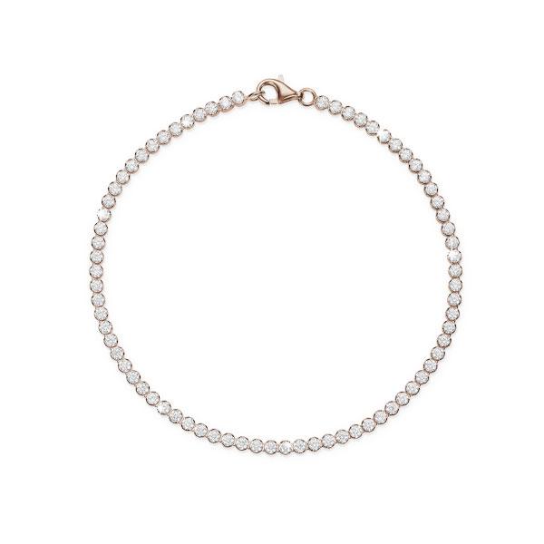 Sterling Silver Rose Plate cubic zirconia tennis bracelet