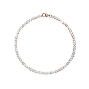 Sterling Silver Rose Plate cubic zirconia tennis bracelet