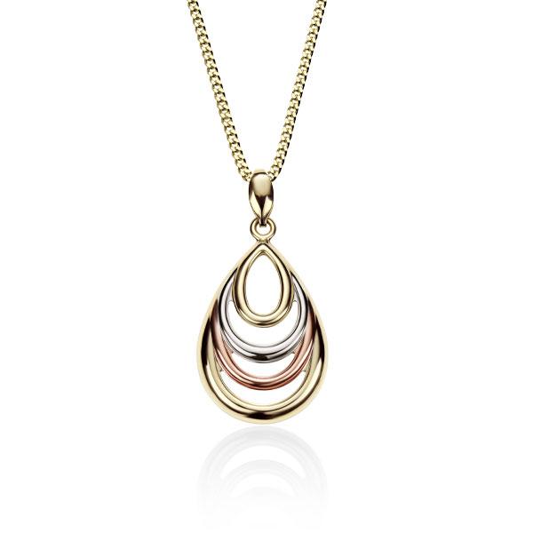 9ct gold tear drop pendant #