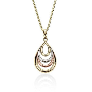 9ct gold tear drop pendant #