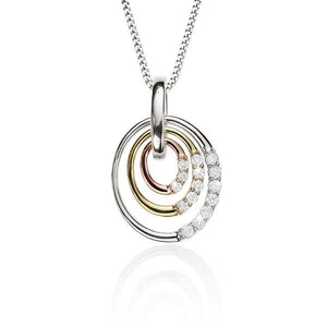 9ct 3/T oval 0.20ct+ diamond pendant #