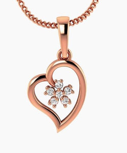 9ct rose gold Dia 0.05ct Heart Pendant