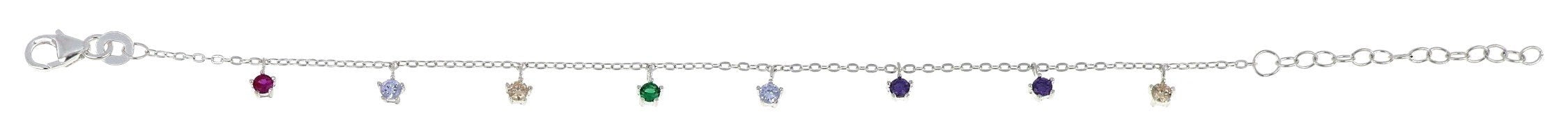Sterling Silver multi-color CZ bracelet