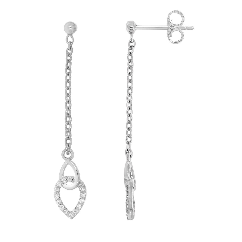 9ct WG diamond 0.10ct dangle earrings