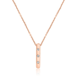 9ct Rose Gold 3Rd=0.04ct (HIJ/I2-3) Hammer Set Pendant (6624746504356) (7077458935972)