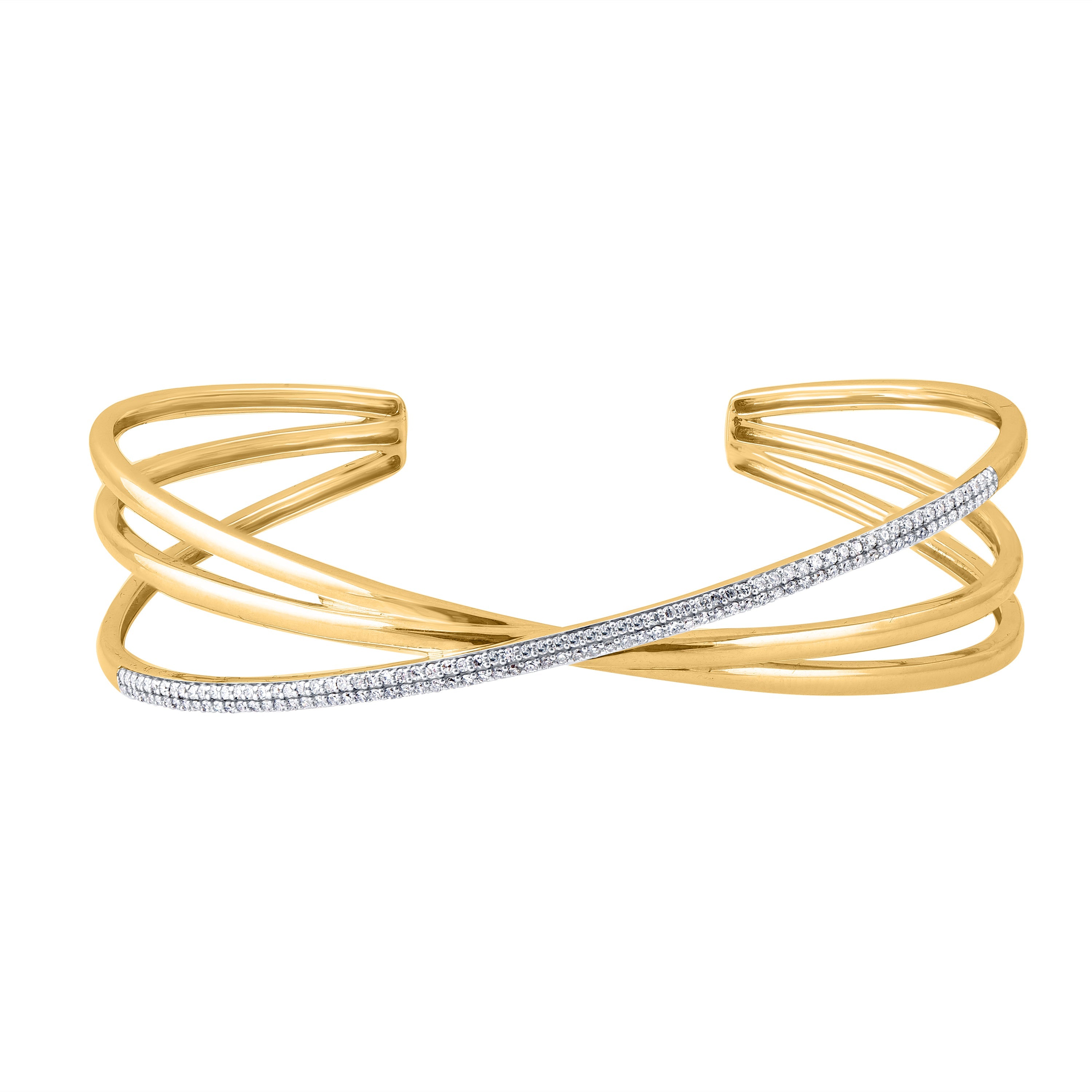 MP5942 9ct yellow gold 0.50ct (HI/P1-2) diamond open bangle