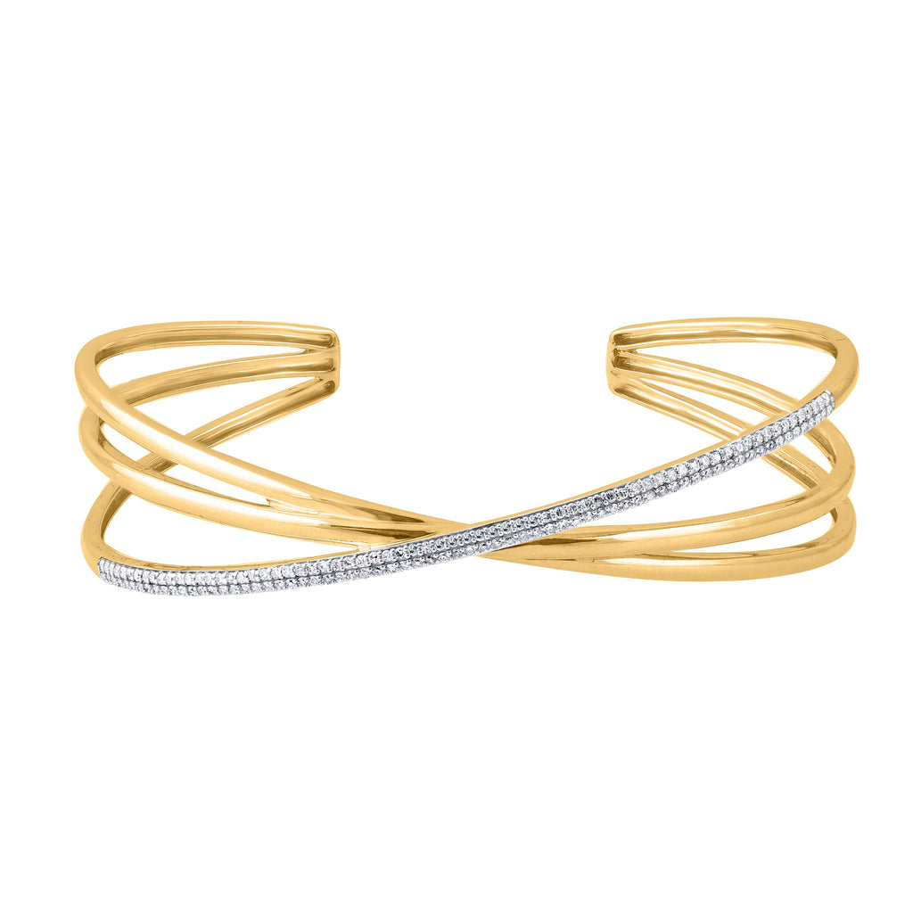 MP5942 9ct yellow gold 0.50ct (HI/P1-2) diamond open bangle