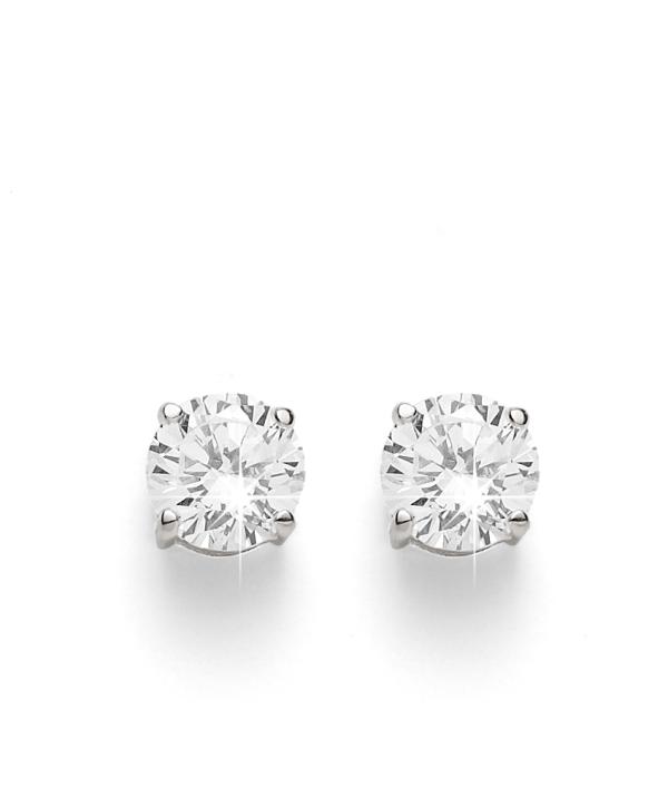 Sterling Silver 5mm round cubic zirconia studs