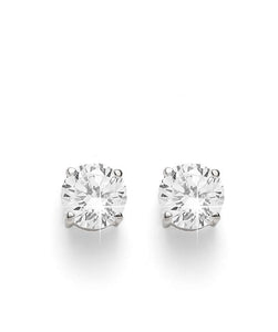 Sterling Silver 5mm round cubic zirconia studs
