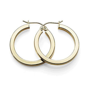 9ct gold-bonded silver 20mm polished hoops
