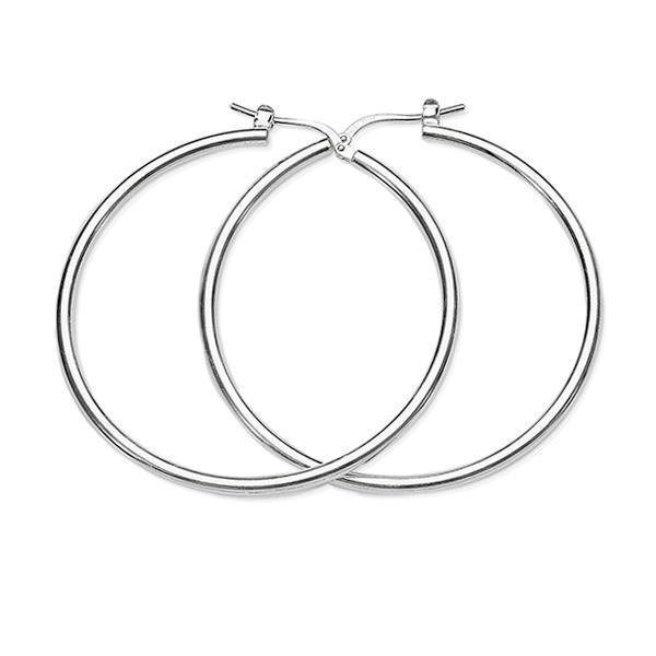 Sterling Silver 25mm Polished Hoops