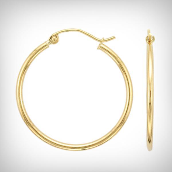 9ct gold-bonded silver 22mm polished hoops