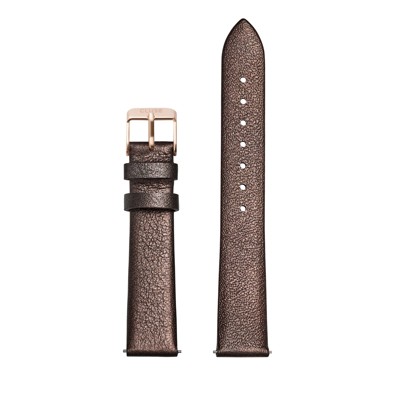 CLUSE 16mm Strap Chocolate Brown Metallic/Rose Gold