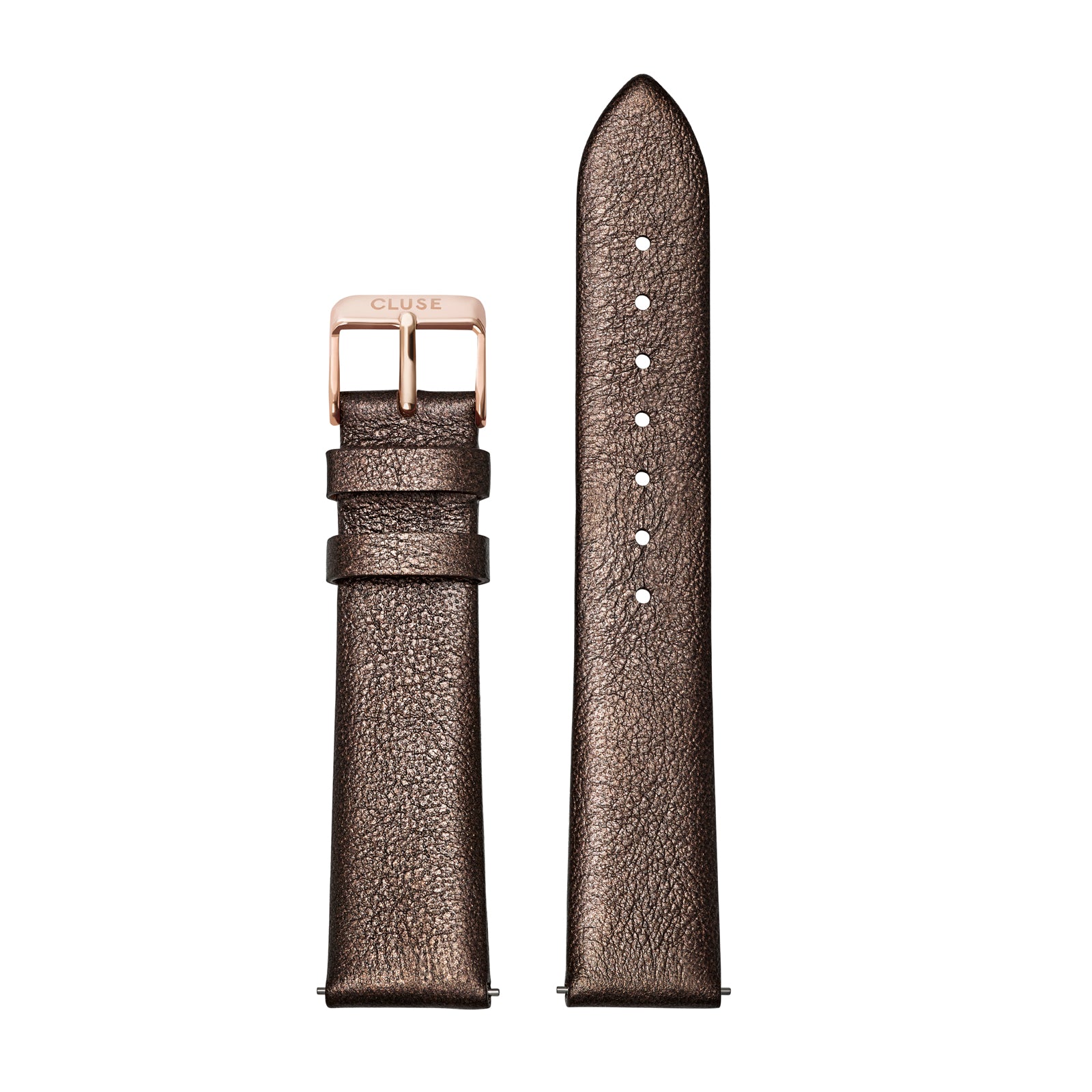 CLUSE 18mm Strap Chocolate Brown Metallic/Rose Gold