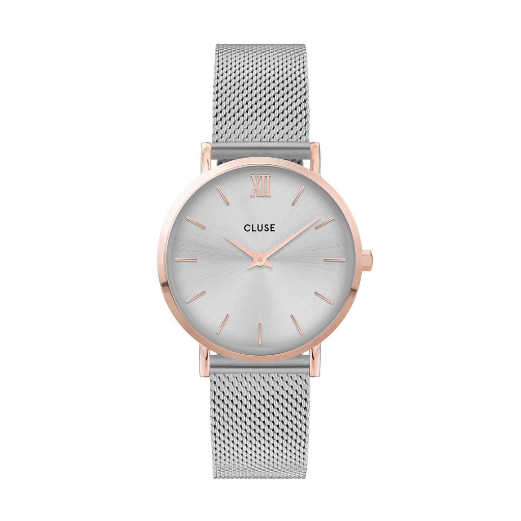 CLUSE Minuit Silver Rose Gold/Silver Mesh