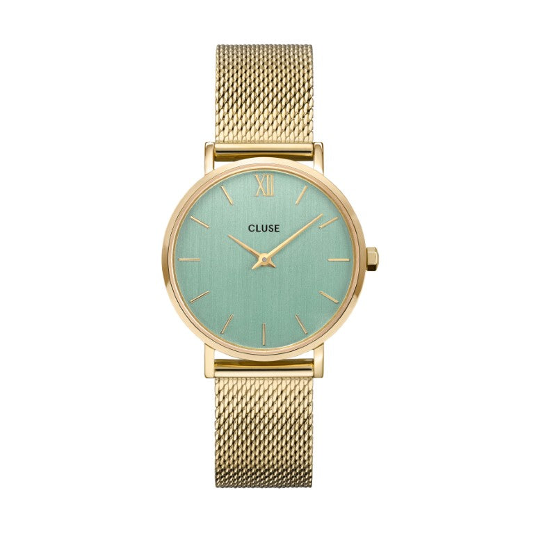 CLUSE Minuit Gold Stone Green/Gold Mesh