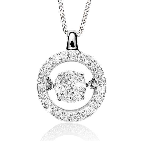 Dancing Diamonds 9ct Halo Pendant