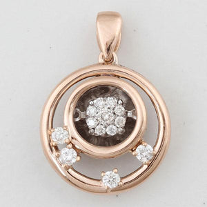 Dancing Diamonds 9ct White & Rose Gold Round Pendant