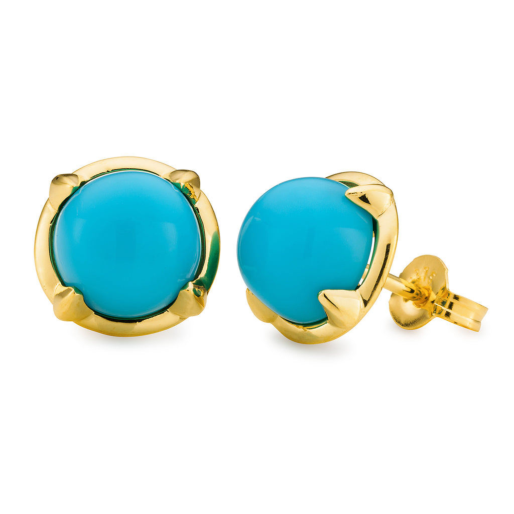 Turquoise Claw Set Stud Earring