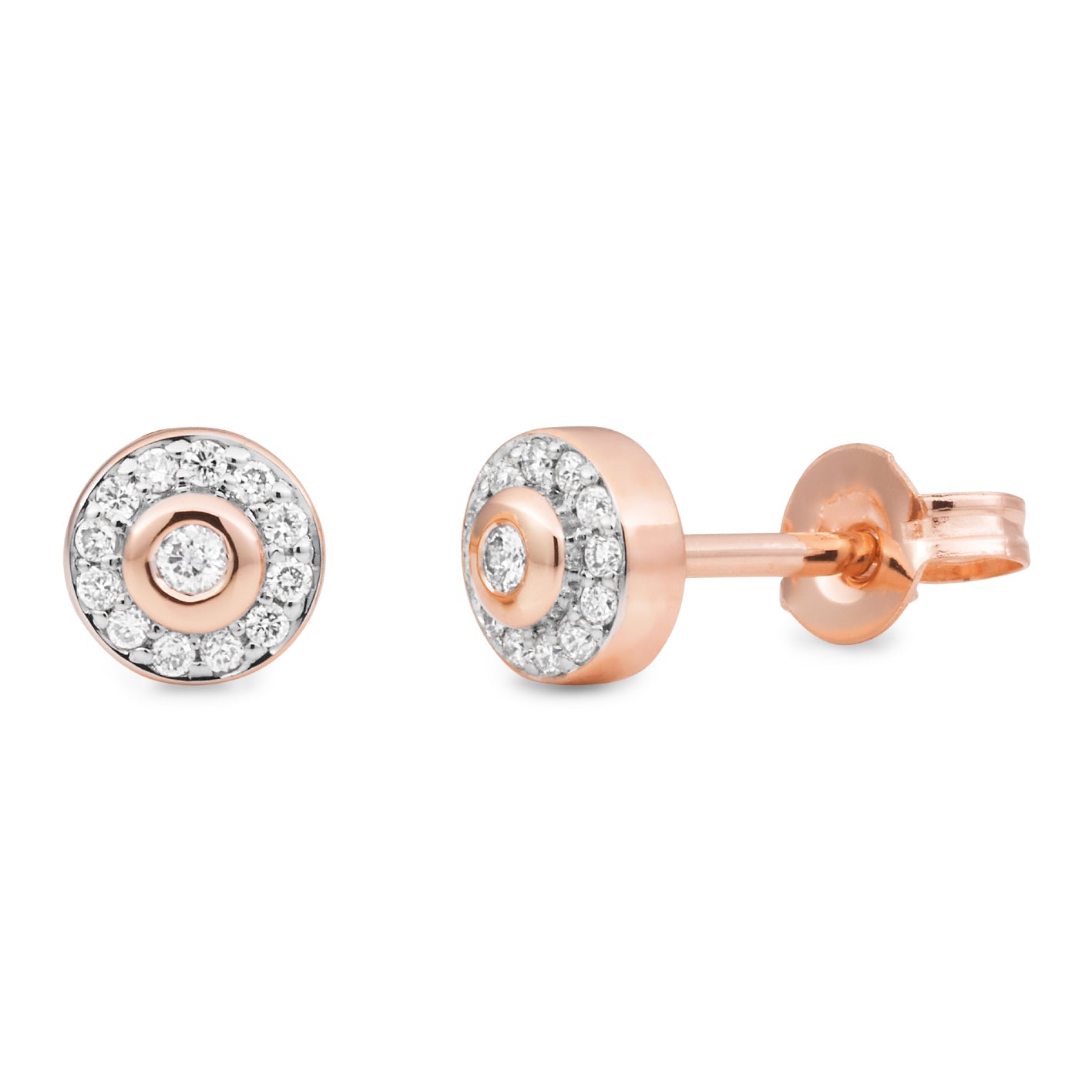 Diamond Bezel/Bead Set Diamond Earring