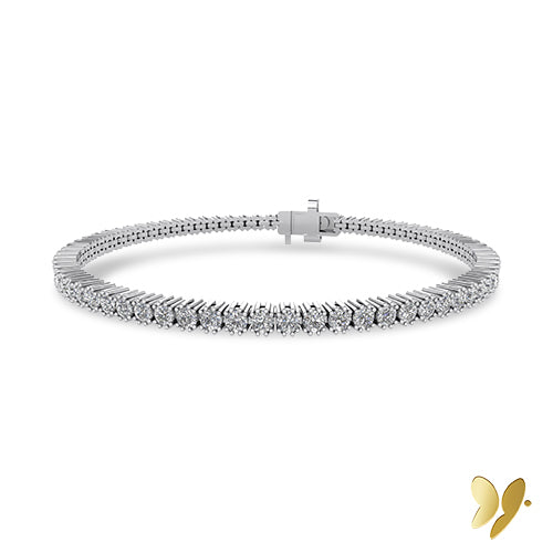 14ct White Gold Diamond Tennis Bracelet. Set with 3.00cts (tdw) of Harmony Created Diamonds