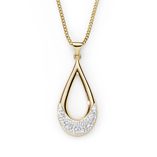 Gold-Bonded Silver Crystal Pendant