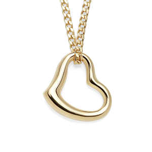 Gold-Bonded Silver Open Heart Pendant