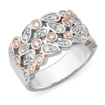 Diamond Bead/Bezel Set Dress Ring