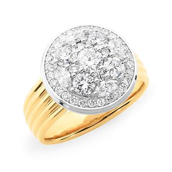 Diamond Bead Set Dress Ring