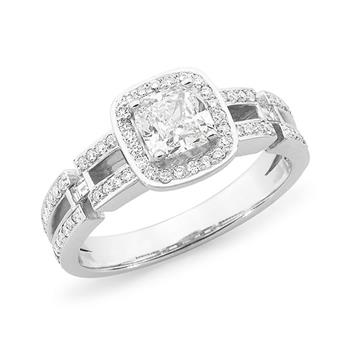 Diamond Shoulder Stone Engagement Ring