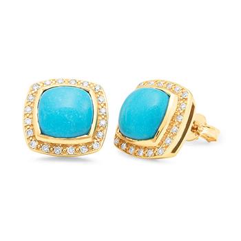 Turquoise & Diamond Stud Earring