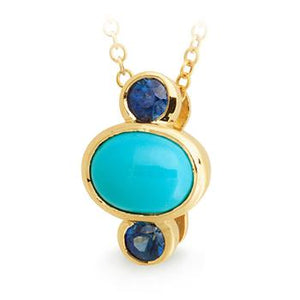 Turquoise & Sapphire Pendant