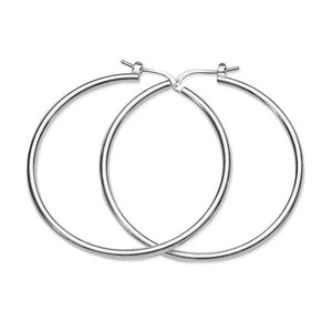 Sterling Silver 40mm Thin Polished Hoops (4890986545284) (7077485346980)
