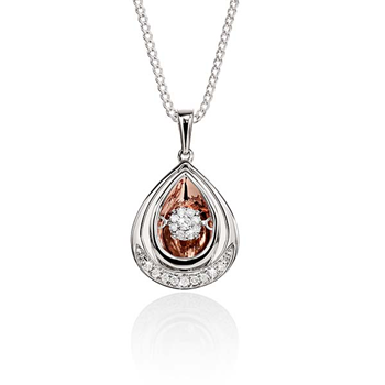 DANCING DIAMONDS MP4993 9ct YG 0.14ct (HI P2) pear shape pendant with mirror finish back