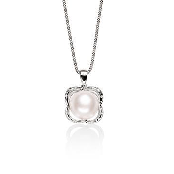 MP5557 Sterling Silver Mabe Pearl Pendant with CZ
