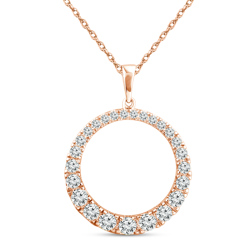10ct RG Circle Pendant 1.00cts tdw.