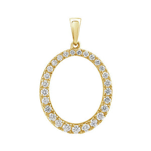10ct Gold 0.50ct TDW Harmony Created Diamond Oval Pendant
