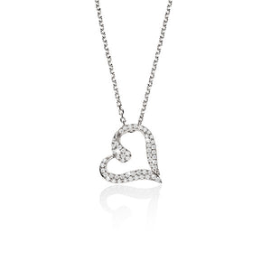 Silver CZ Heart Necklace