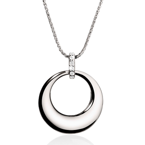 Silver cubic zirconia circle pendant