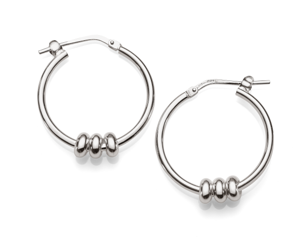 Sterling Silver 3-Ring Hoops