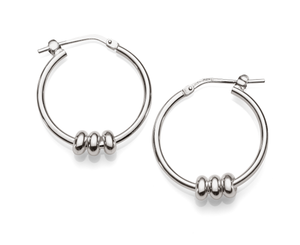 Sterling Silver 3-Ring Hoops