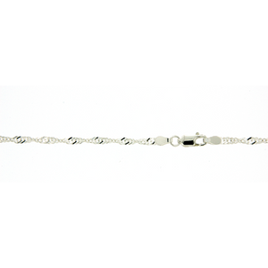 Sterling Silver 40cm singapore rope chain