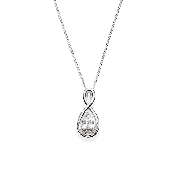 Sterling Silver Cubic Zirconia pendant with chain