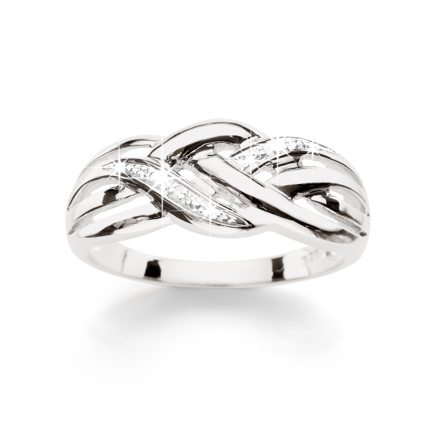 Sterling Silver Diamond Band