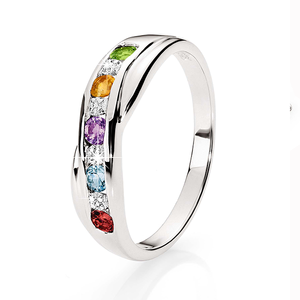 Sterling Silver Multicolour CZ Ring